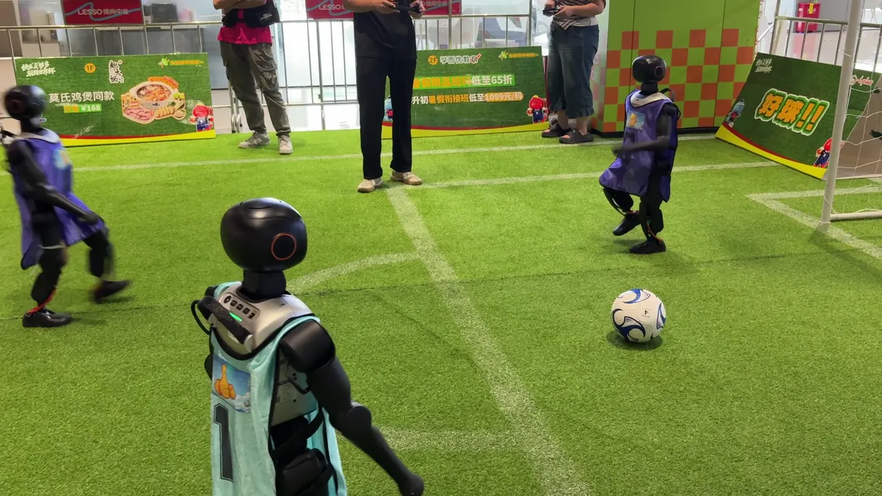 Humanoid robots playing football